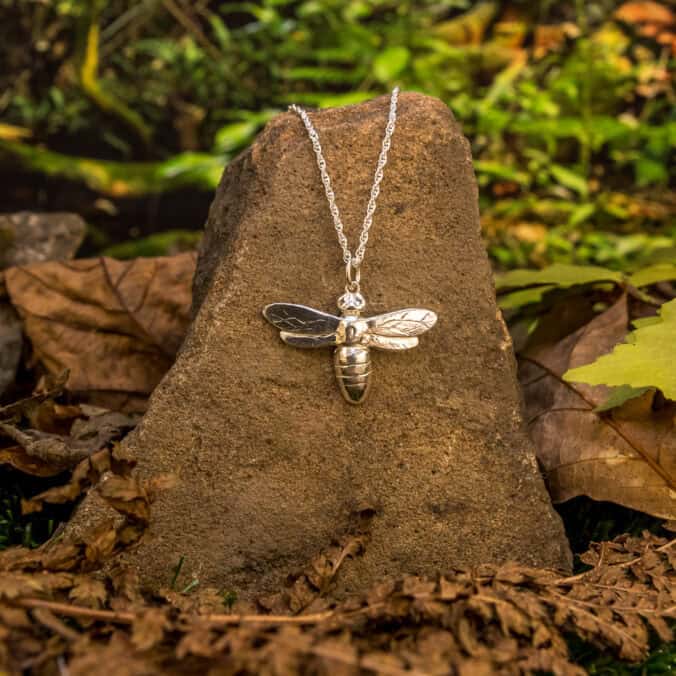 Silver Worker Bee Pendant