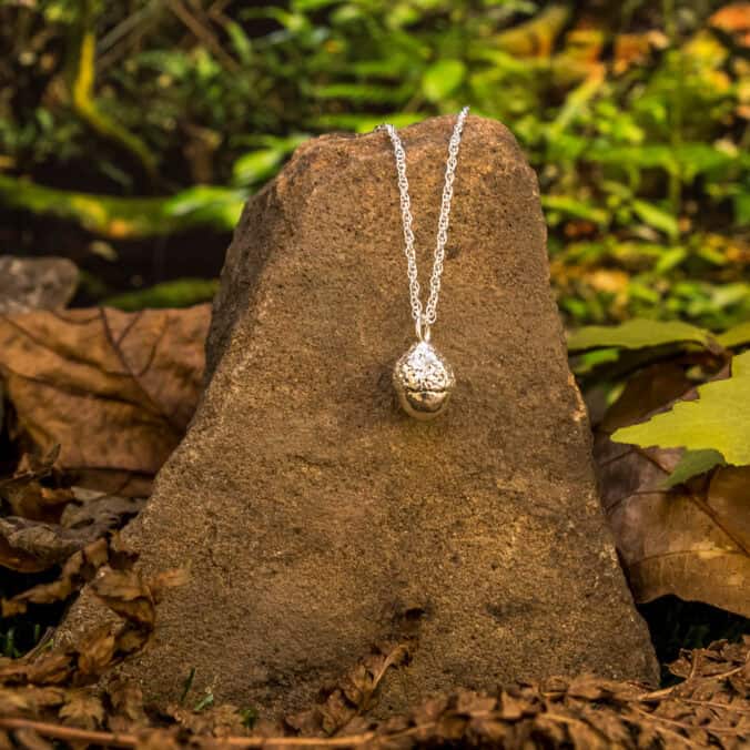silver acorn pendant