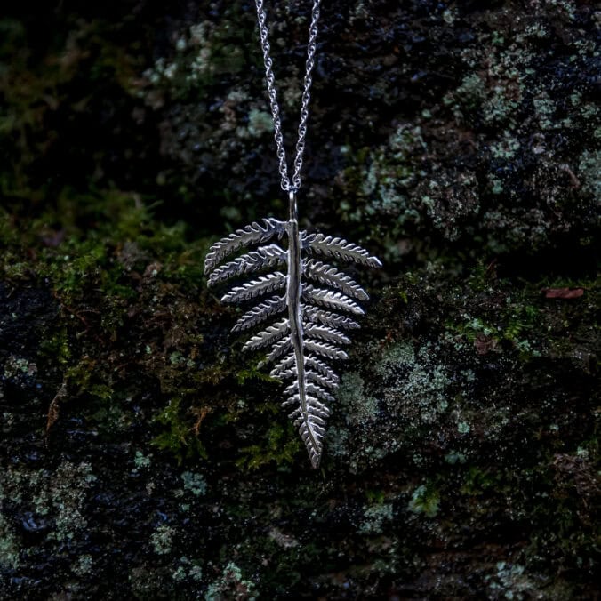 silver fern pendant