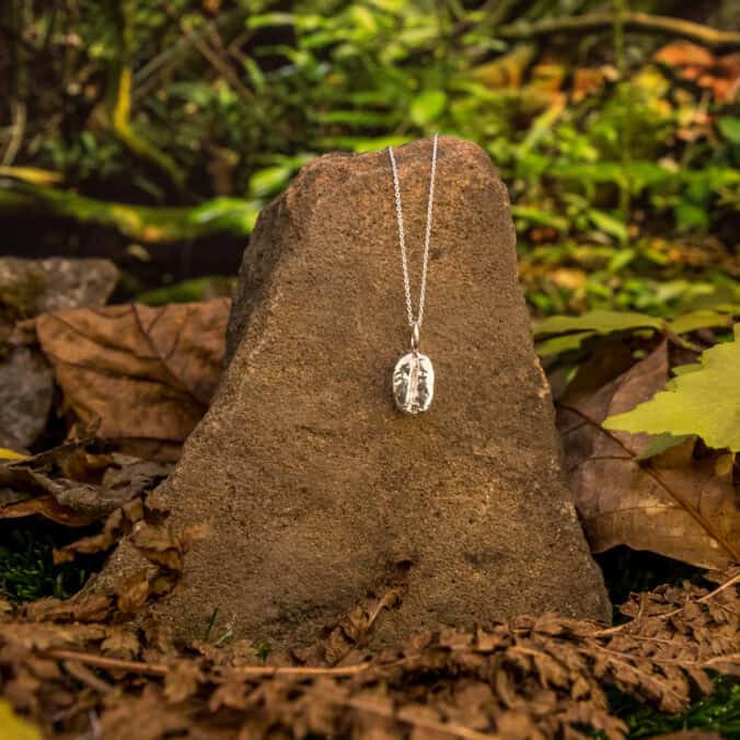 Silver Coffee Bean Pendant